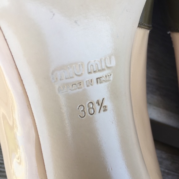 Miu Miu Patent Leather Peep Toe Heeled Shoes Size 38.5 - Picture 11 of 13